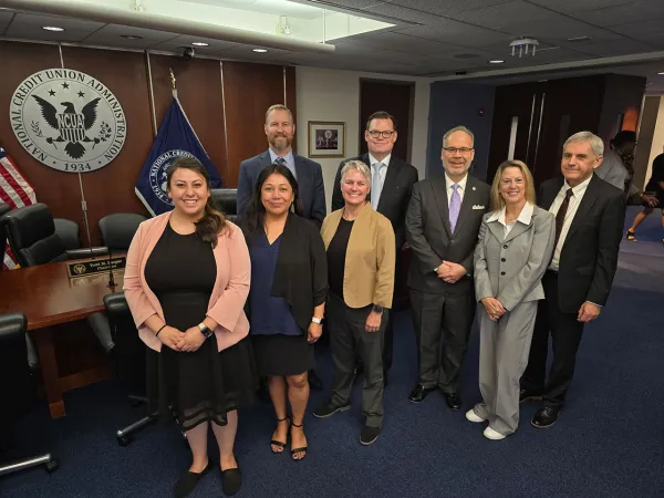 Chairman Todd M. Harper and Vice Chairman Kyle S. Hauptman with members of the Credit Union Association of New Mexico